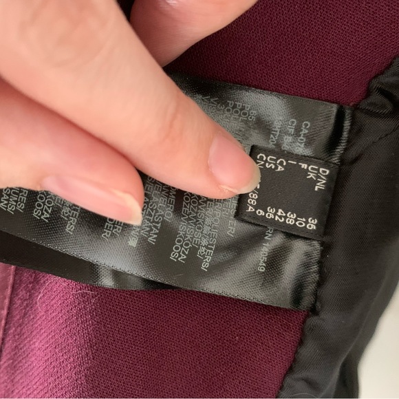 Burgundy Mexx Metropolitan Blazer Jacket with Black Faux Leather Details - Picture 15 of 16